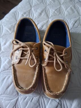 crown & ivy Tan Boys Boat Shoes